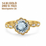 14K Gold Round Vintage Art Deco 1.44ct G SI Diamond Engagement Ring Size 6.5
