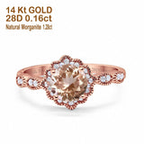 14K Gold Round Vintage Art Deco 1.44ct G SI Diamond Engagement Ring Size 6.5