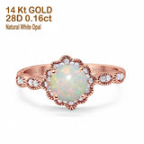 14K Gold Round Vintage Art Deco 1.44ct G SI Diamond Engagement Ring Size 6.5