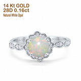 14K Gold Round Vintage Art Deco 1.44ct G SI Diamond Engagement Ring Size 6.5