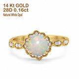 14K Gold Round Vintage Art Deco 1.44ct G SI Diamond Engagement Ring Size 6.5