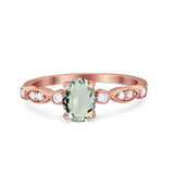 14K Gold 1.4ct Oval Vintage Style 8mmx6mm G SI Diamond Engagement Wedding Ring