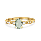 14K Gold 1.4ct Oval Vintage Style 8mmx6mm G SI Diamond Engagement Wedding Ring