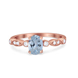 14K Gold 1.4ct Oval Vintage Style 8mmx6mm G SI Diamond Engagement Wedding Ring
