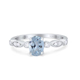 14K Gold 1.4ct Oval Vintage Style 8mmx6mm G SI Diamond Engagement Wedding Ring