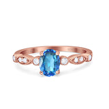 14K Gold 1.4ct Oval Vintage Style 8mmx6mm G SI Diamond Engagement Wedding Ring