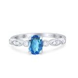 14K Gold 1.4ct Oval Vintage Style 8mmx6mm G SI Diamond Engagement Wedding Ring