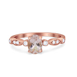 14K Gold 1.4ct Oval Vintage Style 8mmx6mm G SI Diamond Engagement Wedding Ring