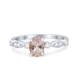 14K Gold 1.4ct Oval Vintage Style 8mmx6mm G SI Diamond Engagement Wedding Ring