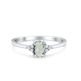 14K Gold 0.87ct Art Deco Oval 7mmx5mm G SI Diamond Engagement Wedding Ring