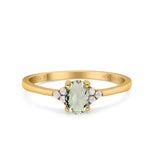 14K Gold 0.87ct Art Deco Oval 7mmx5mm G SI Diamond Engagement Wedding Ring