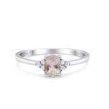 14K Gold 0.87ct Art Deco Oval 7mmx5mm G SI Diamond Engagement Wedding Ring