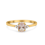 14K Gold 0.87ct Art Deco Oval 7mmx5mm G SI Diamond Engagement Wedding Ring
