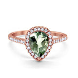 14K Gold 1.48ct Teardrop Pear 8mmx6mm G SI Diamond Engagement Wedding Ring