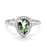 14K Gold 1.48ct Teardrop Pear 8mmx6mm G SI Diamond Engagement Wedding Ring