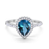 14K Gold 1.48ct Teardrop Pear 8mmx6mm G SI Diamond Engagement Wedding Ring