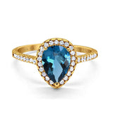 14K Gold 1.48ct Teardrop Pear 8mmx6mm G SI Diamond Engagement Wedding Ring