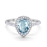 14K Gold 1.48ct Teardrop Pear 8mmx6mm G SI Diamond Engagement Wedding Ring