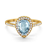 14K Gold 1.48ct Teardrop Pear 8mmx6mm G SI Diamond Engagement Wedding Ring