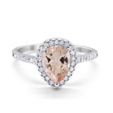 14K Gold 1.48ct Teardrop Pear 8mmx6mm G SI Diamond Engagement Wedding Ring