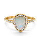 14K Gold 1.48ct Teardrop Pear 8mmx6mm G SI Diamond Engagement Wedding Ring