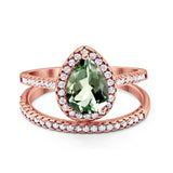 14K Gold 1.62ct Pear 8mmx6mm G SI Diamond Bridal Engagement Wedding Ring