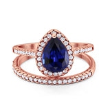 14K Gold 1.62ct Pear 8mmx6mm G SI Diamond Bridal Engagement Wedding Ring