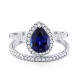 14K Gold 1.62ct Pear 8mmx6mm G SI Diamond Bridal Engagement Wedding Ring
