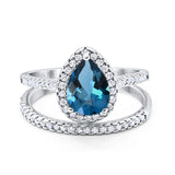 14K Gold 1.62ct Pear 8mmx6mm G SI Diamond Bridal Engagement Wedding Ring