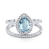 14K Gold 1.62ct Pear 8mmx6mm G SI Diamond Bridal Engagement Wedding Ring