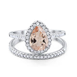 14K Gold 1.62ct Pear 8mmx6mm G SI Diamond Bridal Engagement Wedding Ring