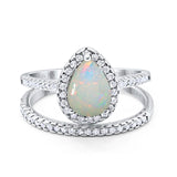 14K Gold 1.62ct Pear 8mmx6mm G SI Diamond Bridal Engagement Wedding Ring