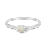 14K Gold 0.33ct Round Petite Dainty Art Deco 4mm G SI Diamond Engagement Wedding Ring