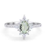 14K Gold 1.54ct Vintage Oval 8mmx6mm G SI Diamond Engagement Wedding Ring