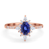 14K Gold 1.54ct Vintage Oval 8mmx6mm G SI Diamond Engagement Wedding Ring