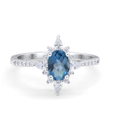 14K Gold 1.54ct Vintage Oval 8mmx6mm G SI Diamond Engagement Wedding Ring