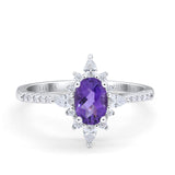 14K Gold 1.54ct Vintage Oval 8mmx6mm G SI Diamond Engagement Wedding Ring