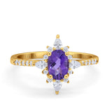 14K Gold 1.54ct Vintage Oval 8mmx6mm G SI Diamond Engagement Wedding Ring