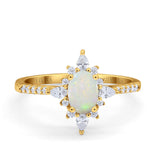 14K Gold 1.54ct Vintage Oval 8mmx6mm G SI Diamond Engagement Wedding Ring