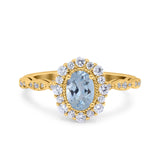 14K Gold 1.19ct Vintage Art Deco Halo Oval 7mmx5mm G SI Diamond Engagement Wedding Ring