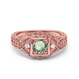 14K Gold 0.15ct Round Antique Style 5mm G SI Diamond Engagement Wedding Ring
