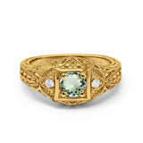 14K Gold 0.15ct Round Antique Style 5mm G SI Diamond Engagement Wedding Ring