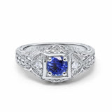 14K Gold 0.15ct Round Antique Style 5mm G SI Diamond Engagement Wedding Ring