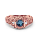 14K Gold 0.15ct Round Antique Style 5mm G SI Diamond Engagement Wedding Ring