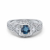 14K Gold 0.15ct Round Antique Style 5mm G SI Diamond Engagement Wedding Ring