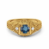 14K Gold 0.15ct Round Antique Style 5mm G SI Diamond Engagement Wedding Ring