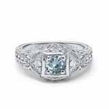 14K Gold 0.15ct Round Antique Style 5mm G SI Diamond Engagement Wedding Ring