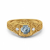 14K Gold 0.15ct Round Antique Style 5mm G SI Diamond Engagement Wedding Ring