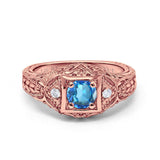 14K Gold 0.15ct Round Antique Style 5mm G SI Diamond Engagement Wedding Ring