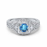 14K Gold 0.15ct Round Antique Style 5mm G SI Diamond Engagement Wedding Ring